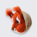 Needle felted red squirrel wall art left side view - natural wool squirrel sculpture, one of a kind, The Crafty Pebblers
