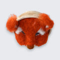 Needle felted red squirrel wall art top view showing warm russet wool texture - handmade in Co. Meath Ireland