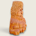 Right side view of The Woodlander hand-carved lime wood sculpture, showing the deeply carved profile, hair and beard detailing.